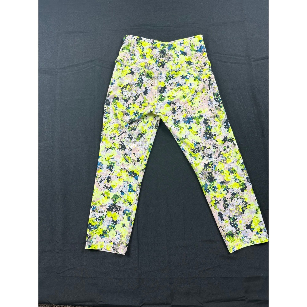 Old Navy Active Powersoft High Rise Leggings Womens Medium Neon Floral Go-Dry